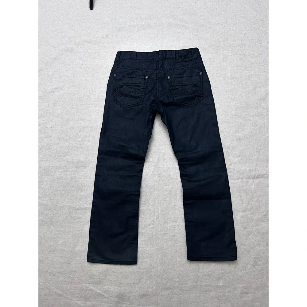 Royal Premium Coated Jeans Men's 32x30 Black Straight Stretch Casual Pants